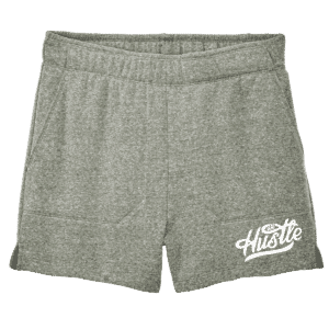 All Hustle gray jersey althletic shorts with custom options for uniforms and sports apparel