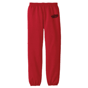 All Hustle althletic red color sweatpant with custom options for uniforms and sports apparel