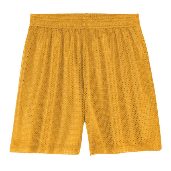 All Hustle gold long althletic shorts with custom options for uniforms and sports apparel