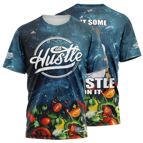 Put some hustle on it All Hustle mock up unifrom front and back